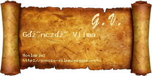 Göncző Vilma névjegykártya